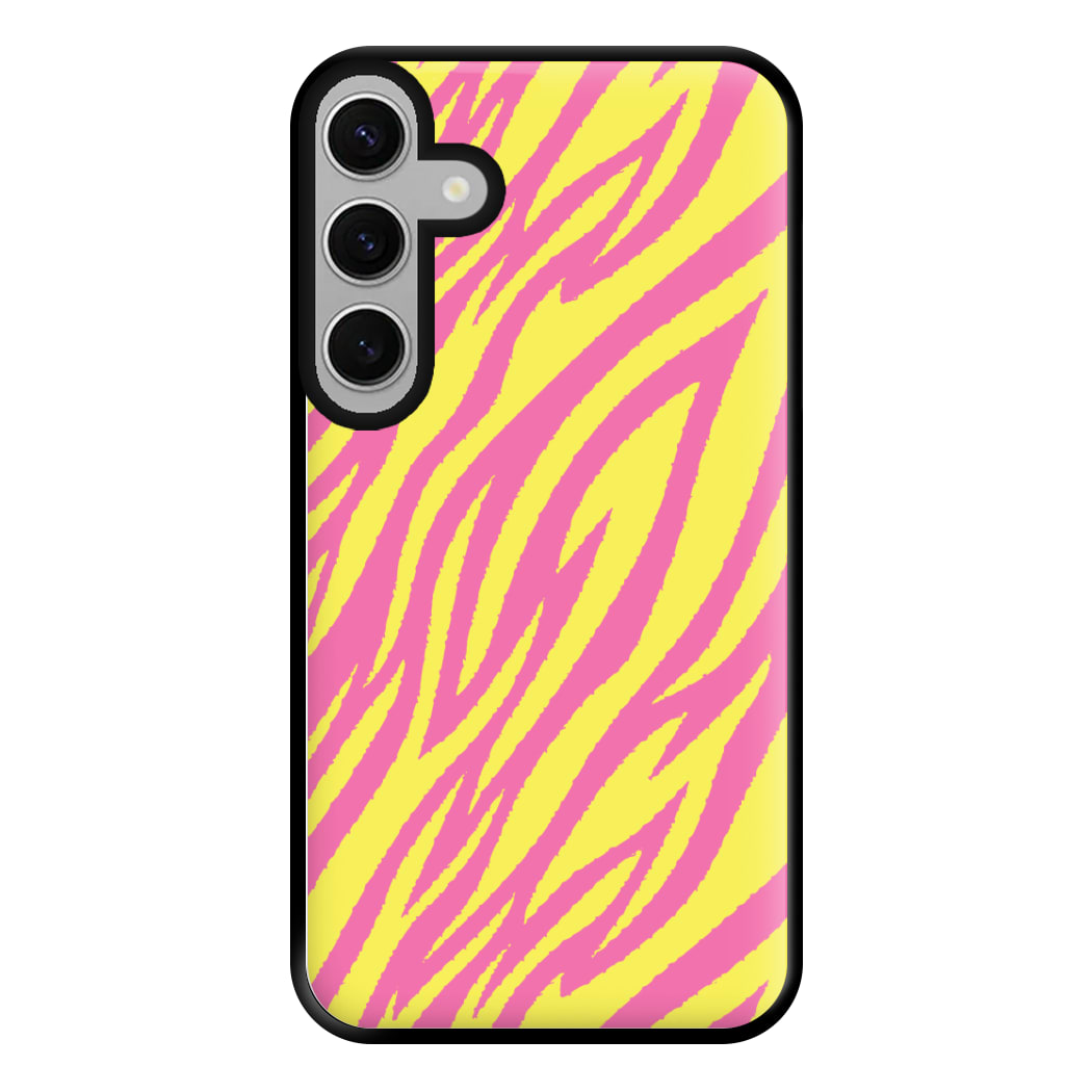 Neon Zebra Print Phone Case for Galaxy S24FE