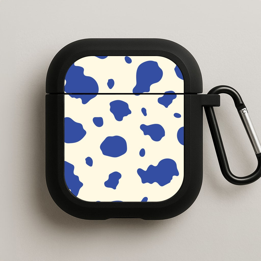 Blue Cow Print AirPods Case