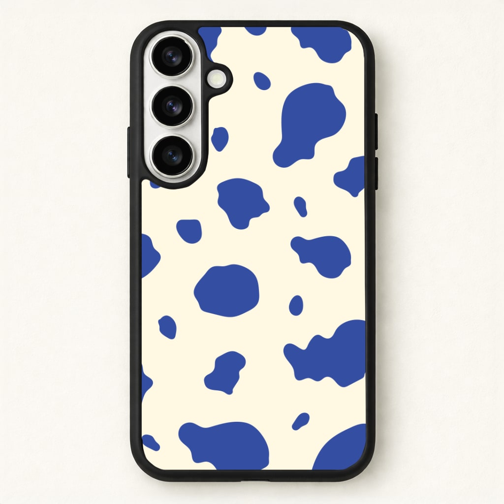 Blue Cow Print Phone Case for Galaxy S26 Plus