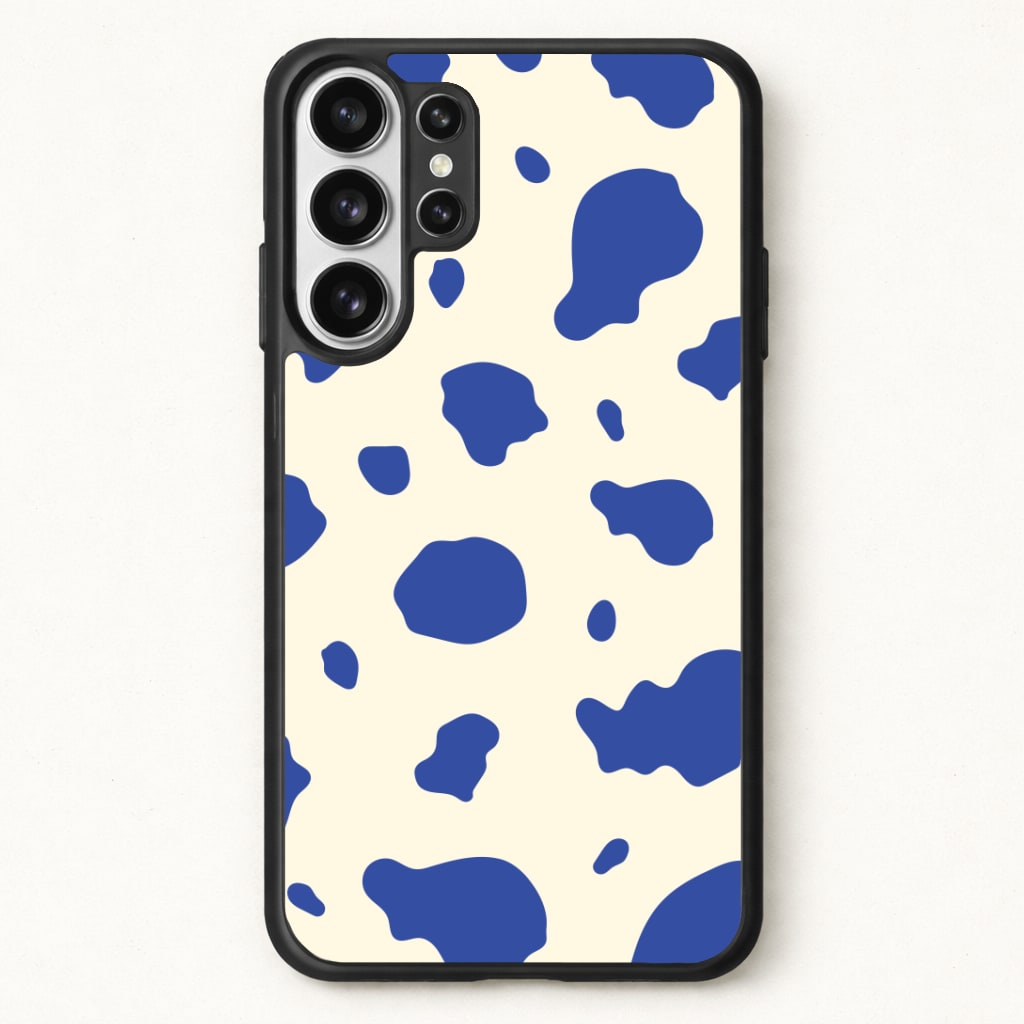 Blue Cow Print Phone Case for Galaxy S26 Ultra