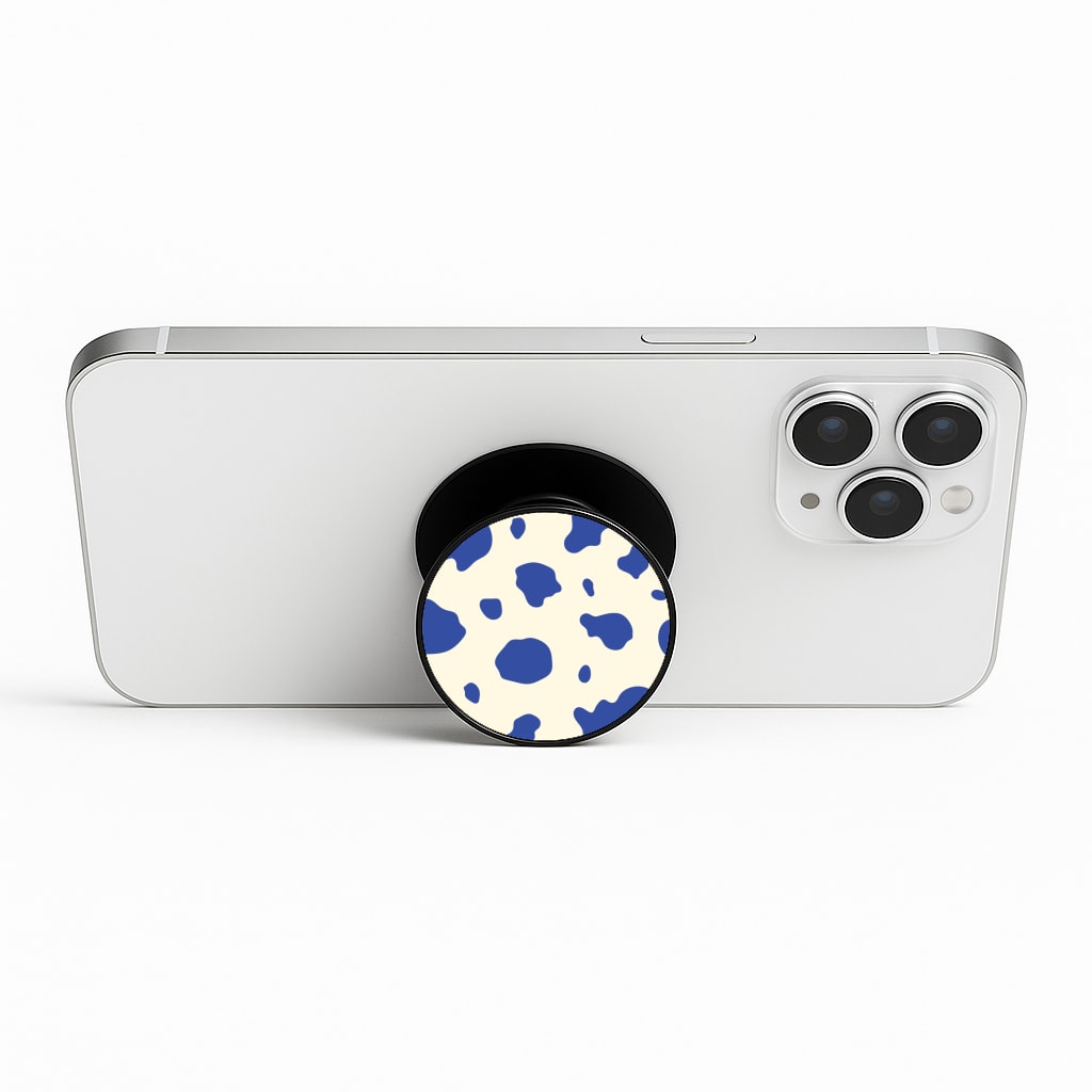 Blue Cow Print Phone Stand