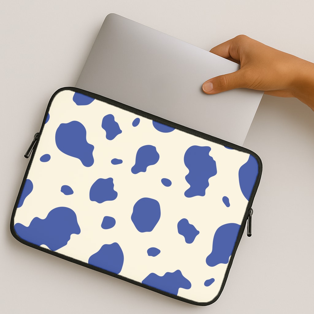 Blue Cow Print MacBook Case