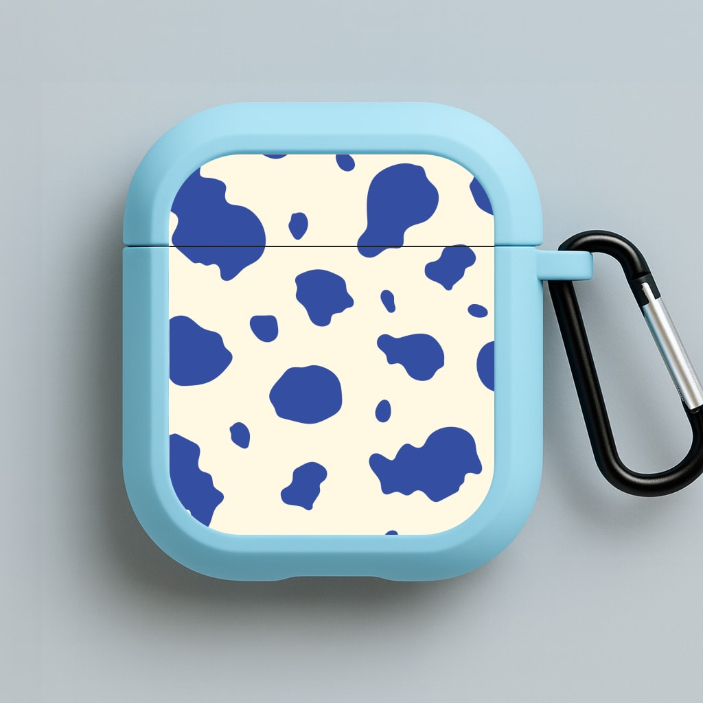 Blue Cow Print Blue AirPods Case