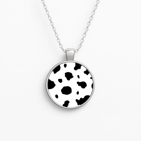 Cow Print 2 Circle Necklace