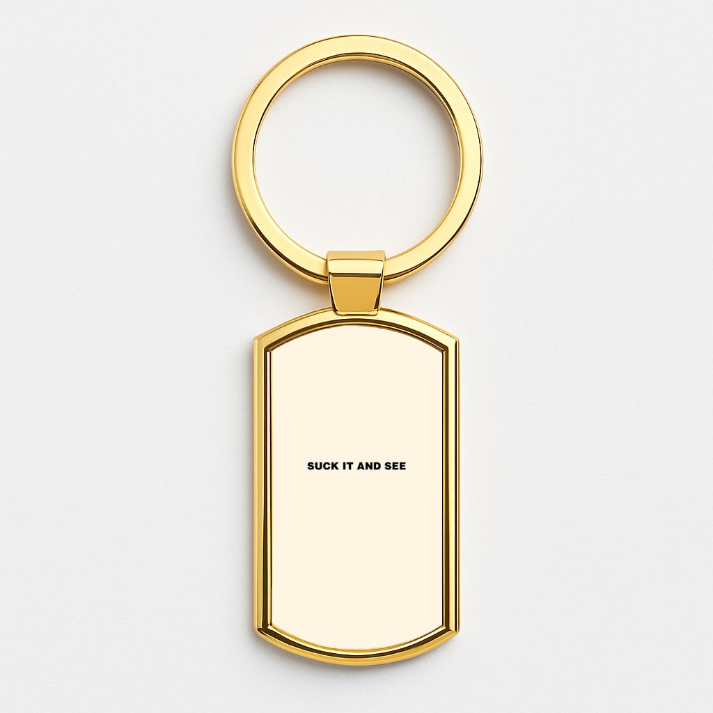 Suck It and See Gold Keyring