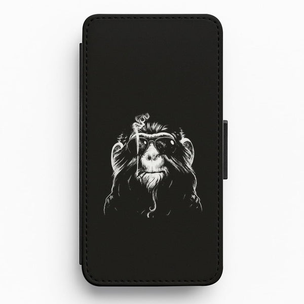 Smoking Monkey Flip Wallet Phone Case