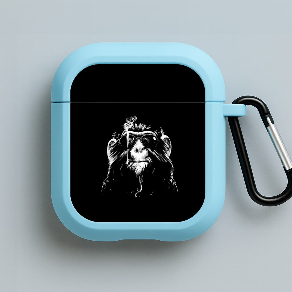 Smoking Monkey Blue AirPods Case