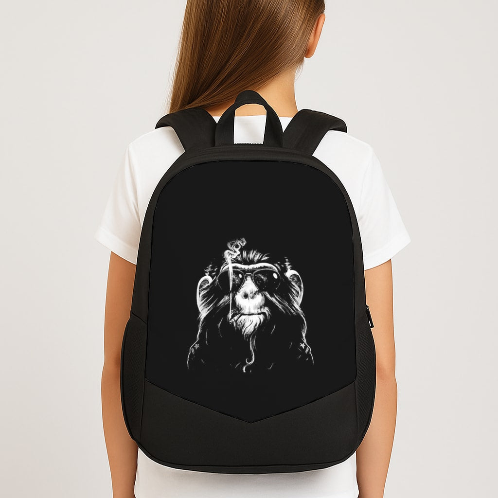 Smoking Monkey Large School Bag