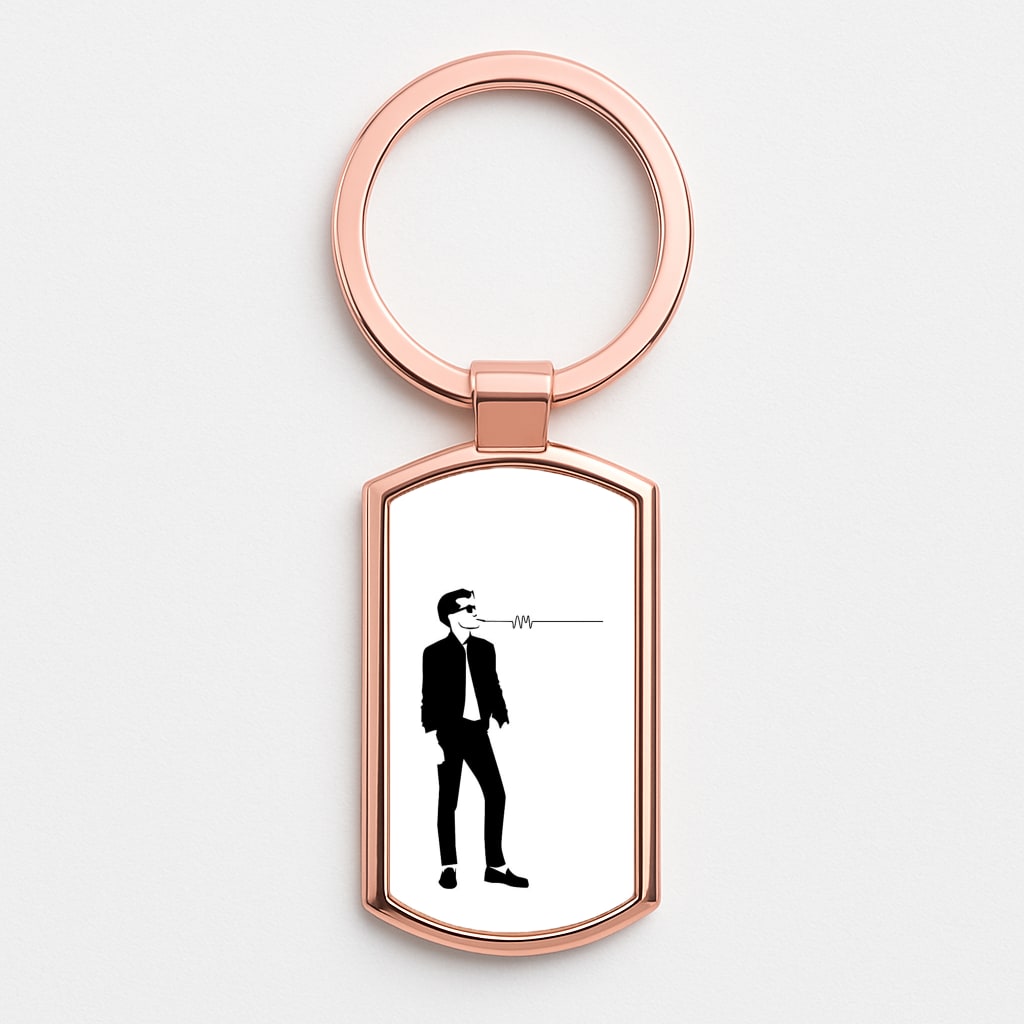 A Monkeys Silhouette Rose Gold Keyring