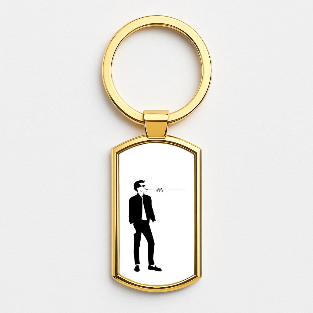 A Monkeys Silhouette Gold Keyring