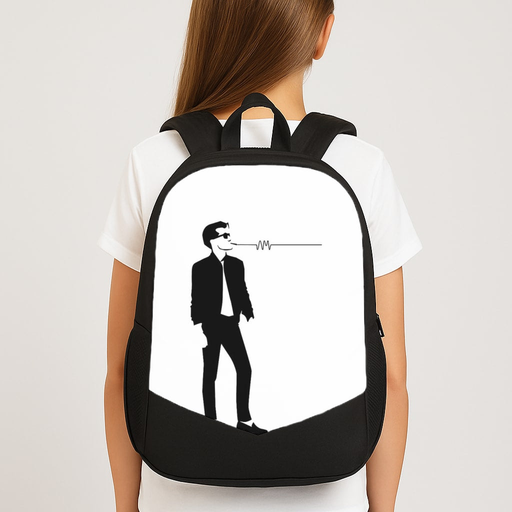 A Monkeys Silhouette School Bag