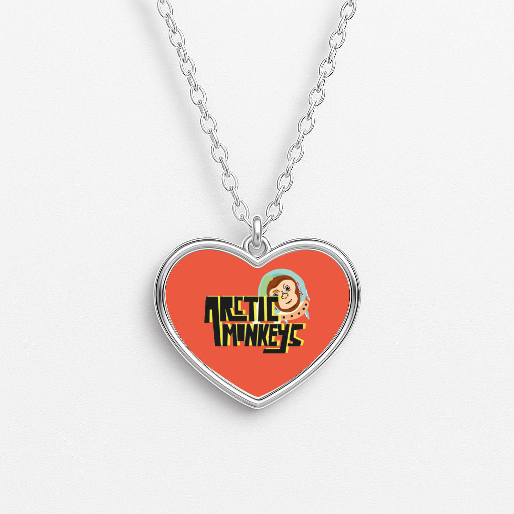 Space Monkey Heart Necklace