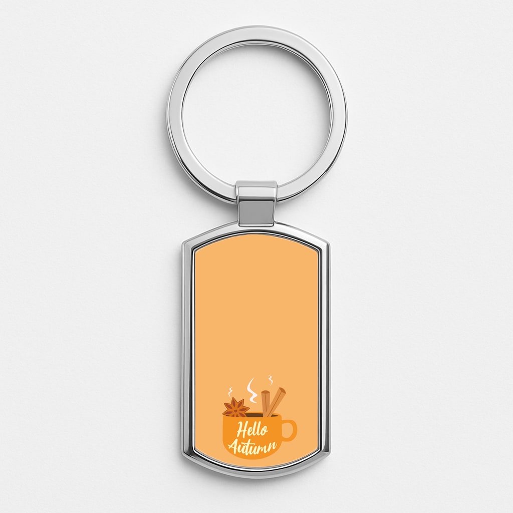 Hello Autumn Silver Keyring