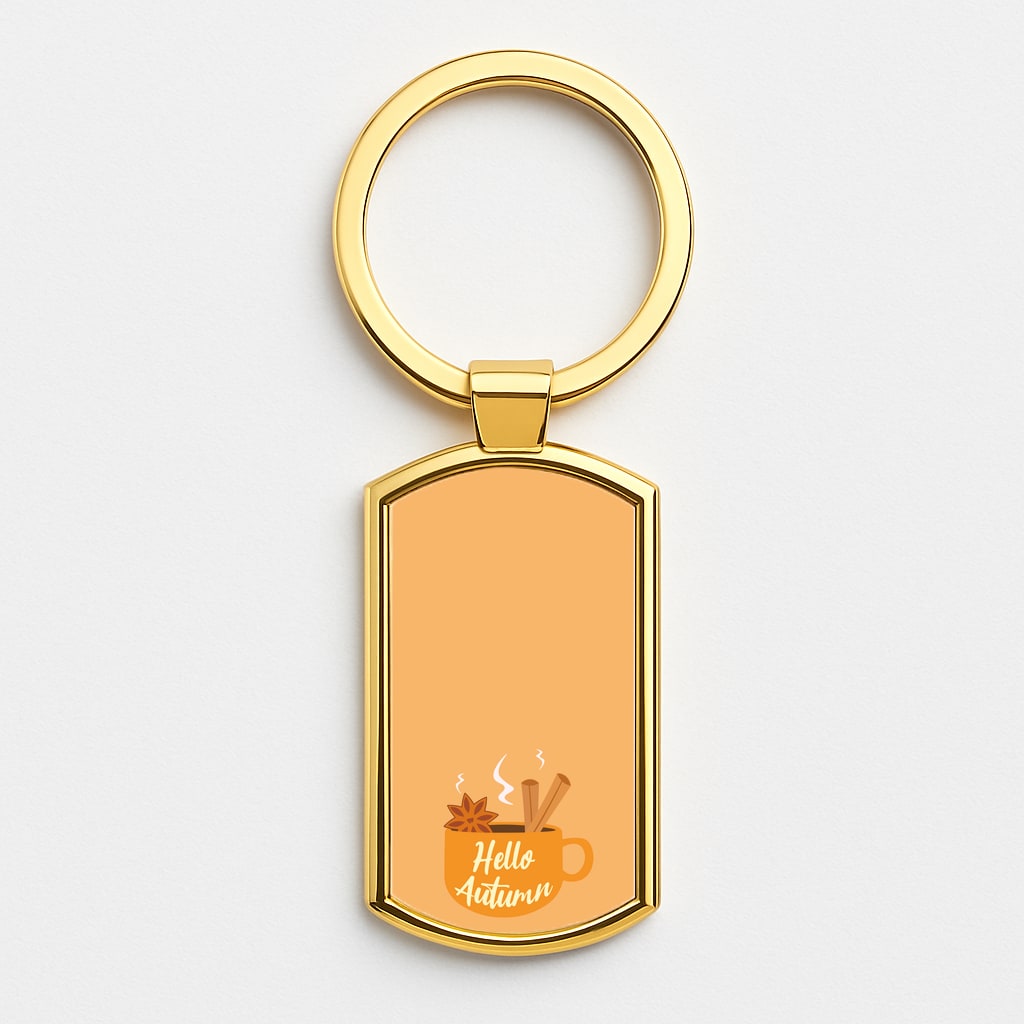 Hello Autumn Gold Keyring