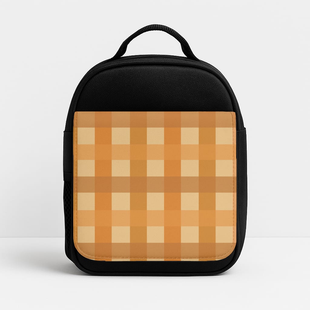 Orange Plaid Pattern- Autumn Insulated Lunchbox