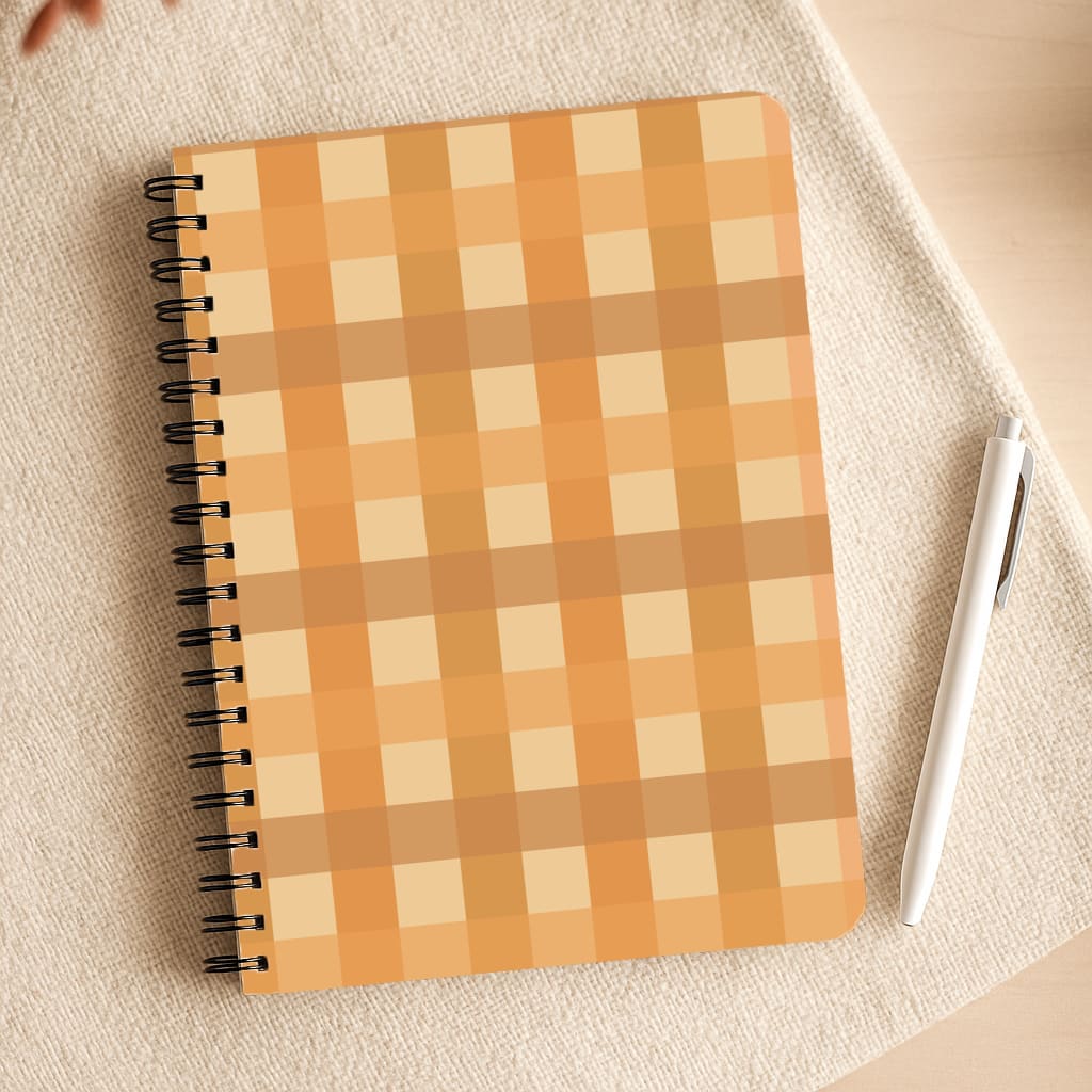 Orange Plaid Pattern- Autumn Notepad