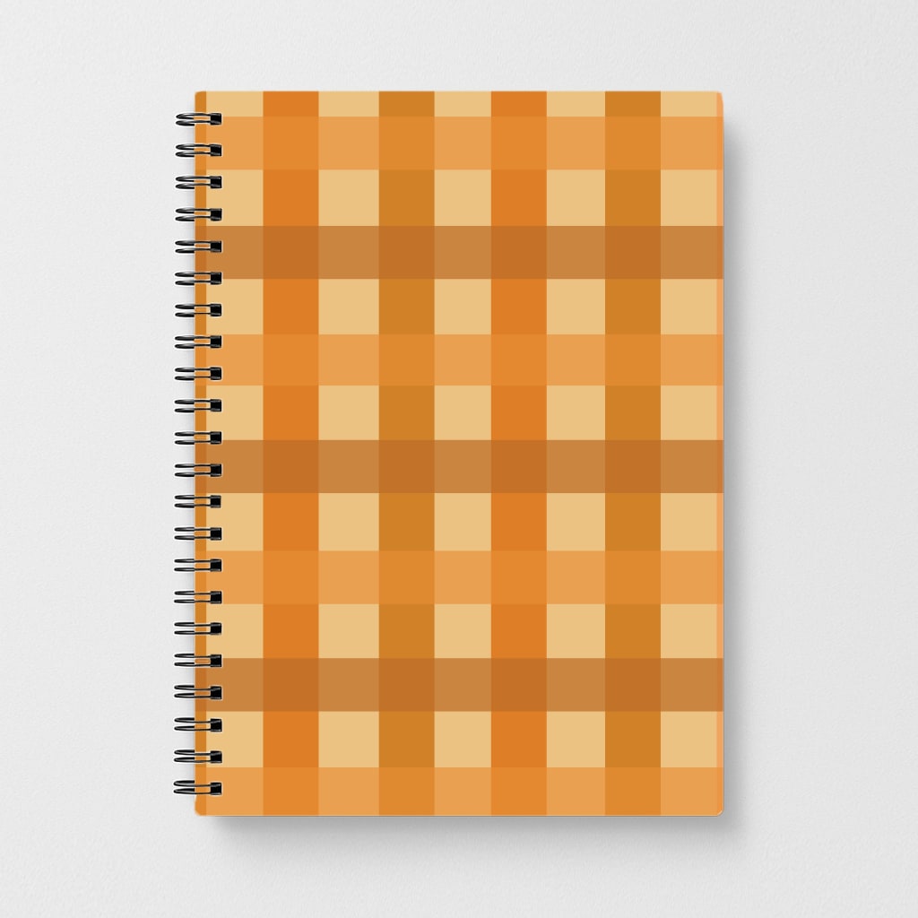 Orange Plaid Pattern- Autumn Notebook