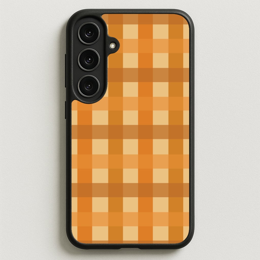 Orange Plaid Pattern- Autumn Phone Case for Galaxy S25FE