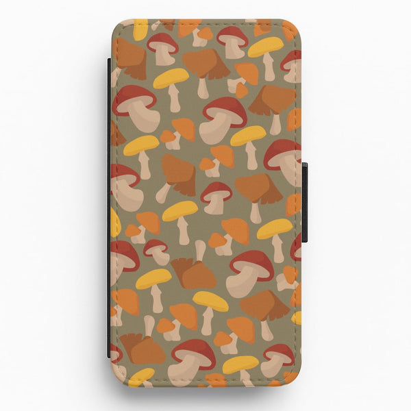 Mushroom Pattern - Autumn Flip / Wallet Phone Case