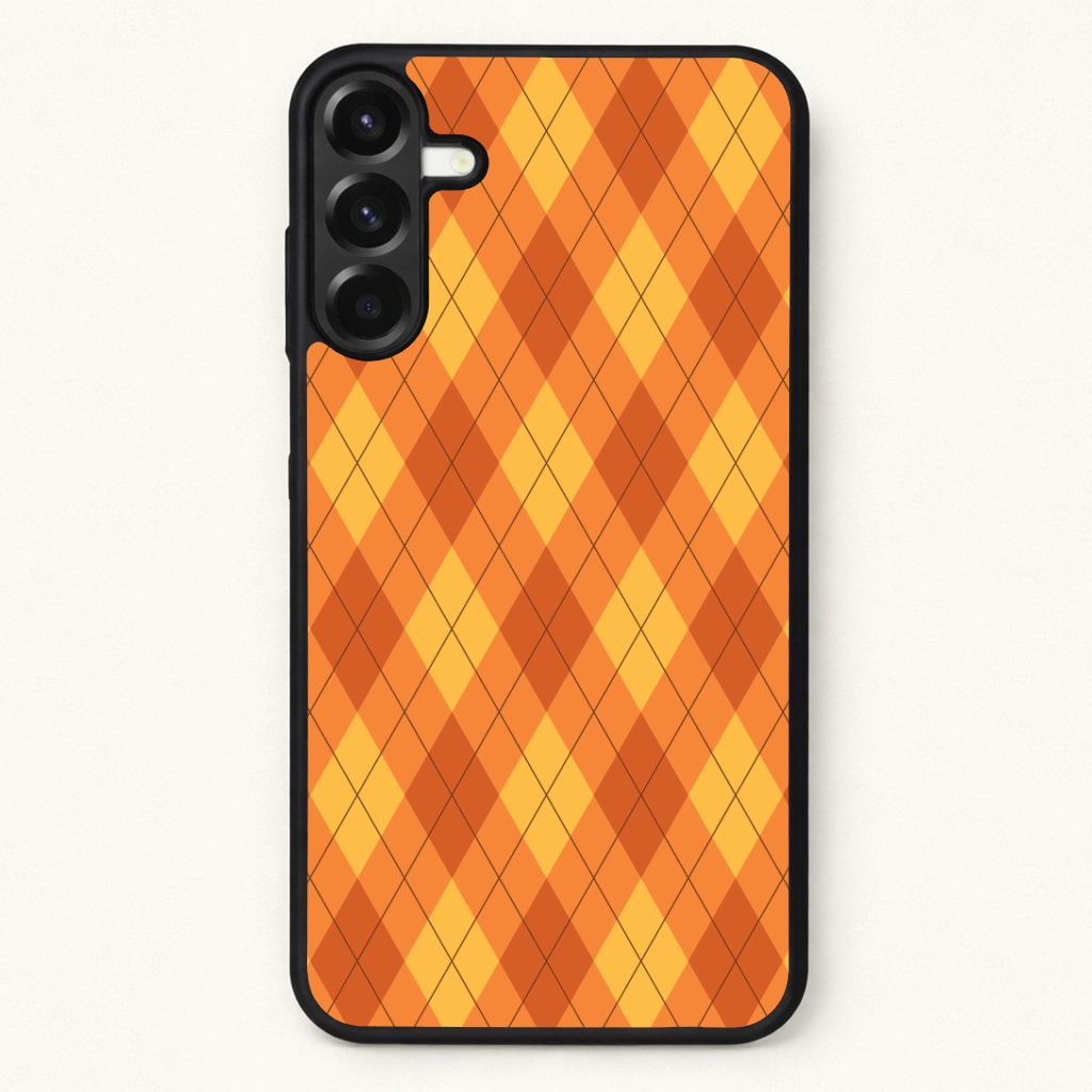 Orange Argyle Pattern Phone Case for Galaxy A17