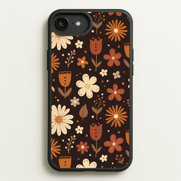 Espresso Folk Blooms Phone Case - iPhone 6 Plus / 7 Plus / 8 Plus / Standard