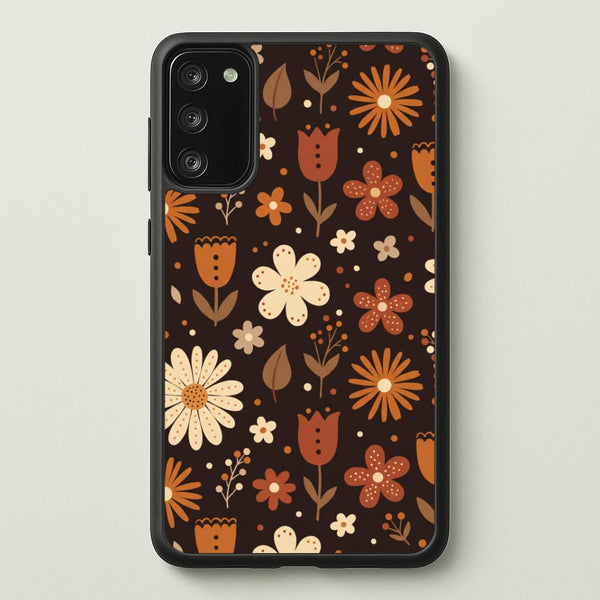 Espresso Folk Blooms Phone Case - Galaxy S20 / Standard