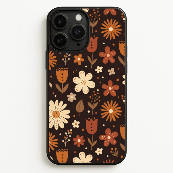 Espresso Folk Blooms Phone Case - iPhone 11 Pro / Standard