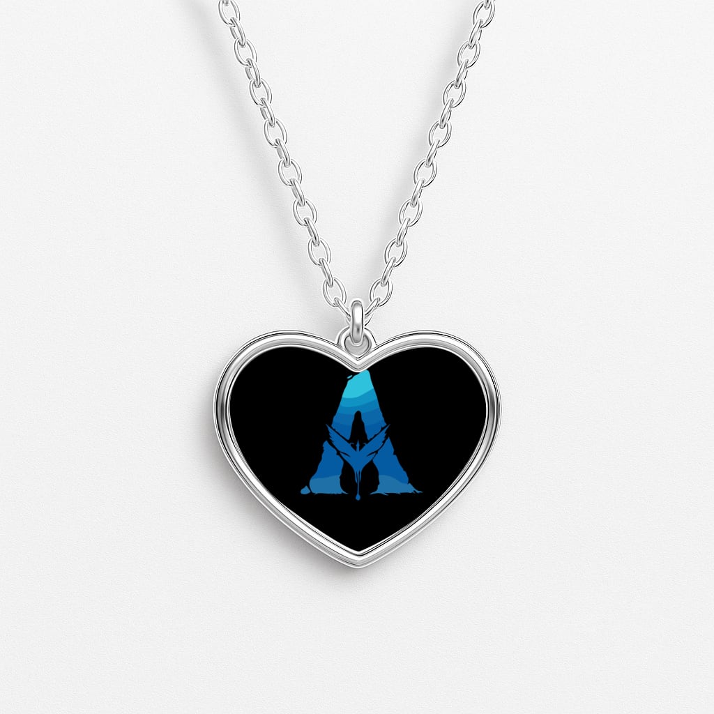 Alien World Logo Heart Necklace