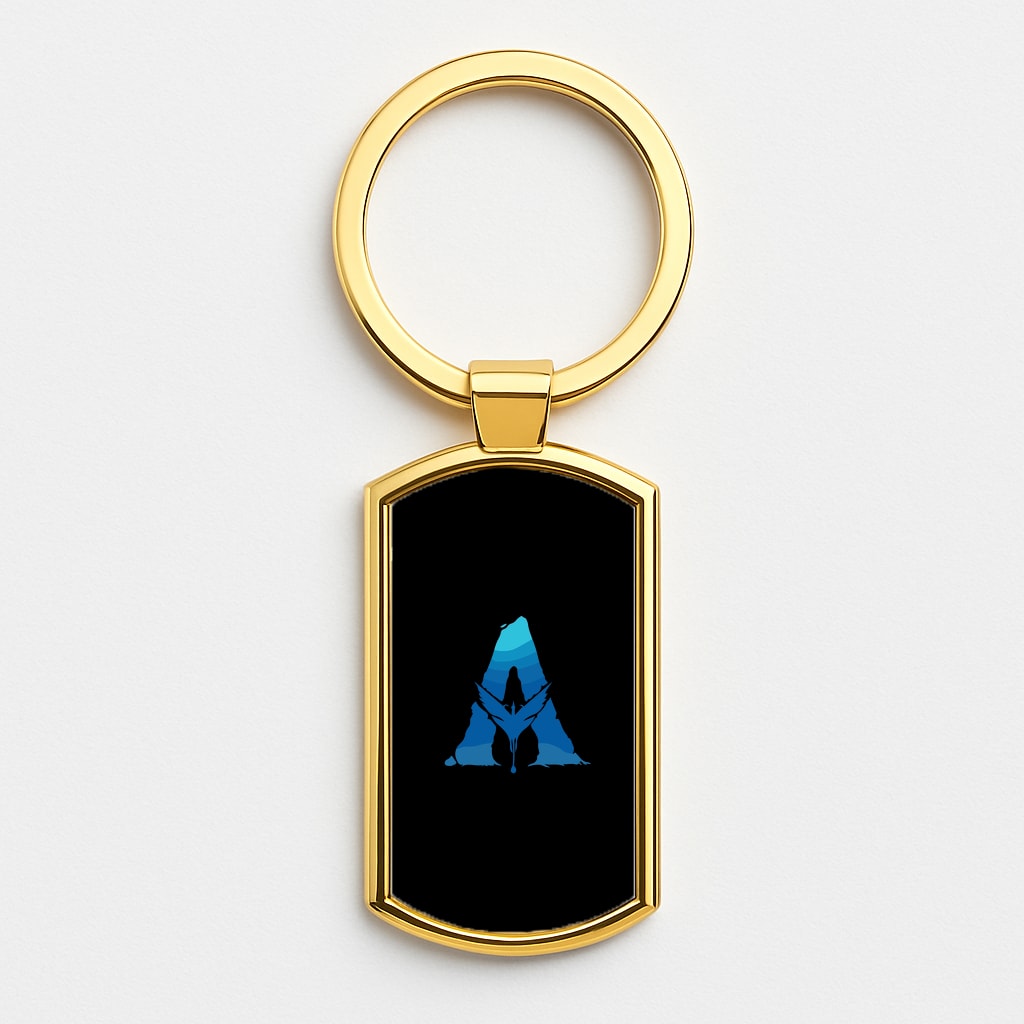 Alien World Logo Gold Keyring