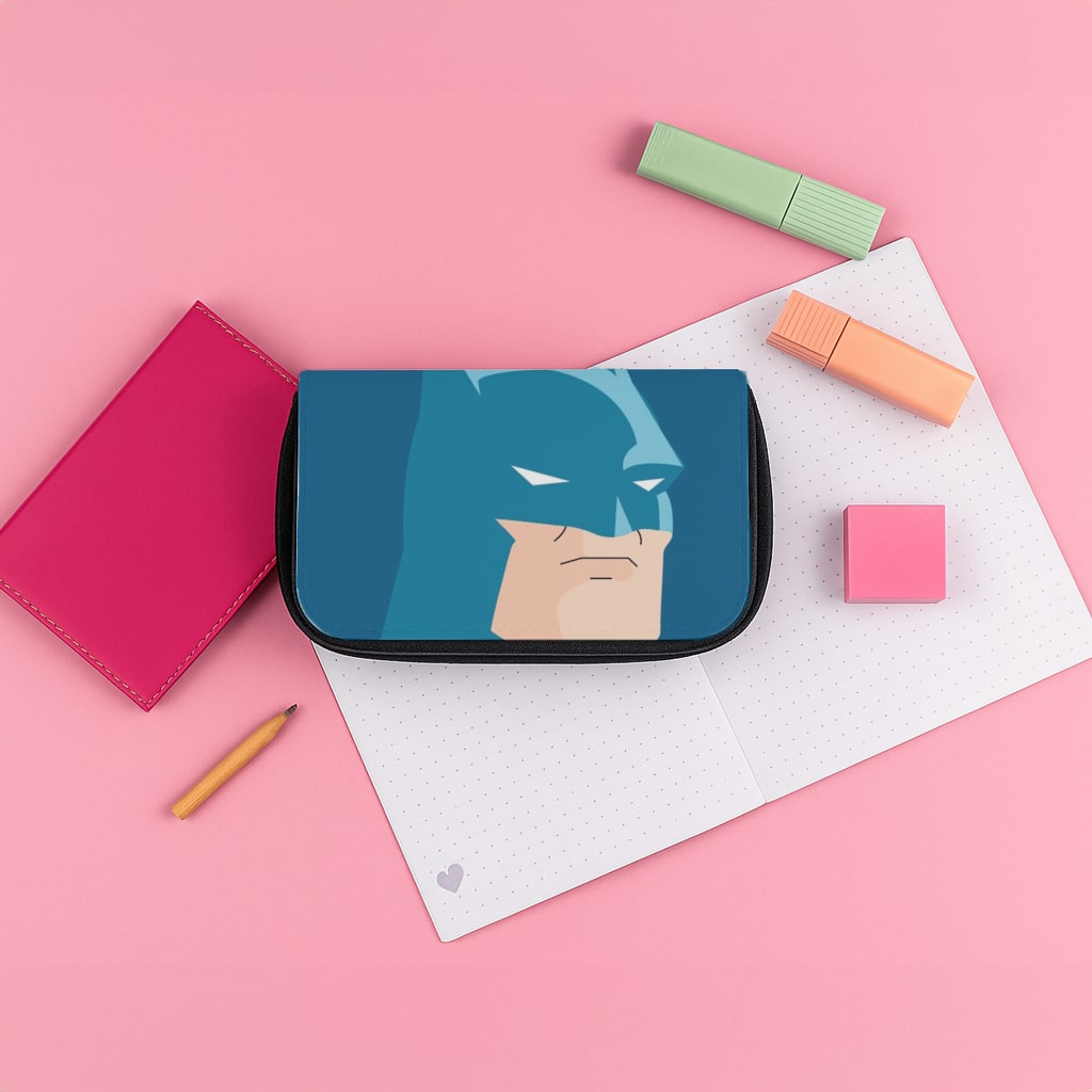 Blue Bat Superhero Pencil Case