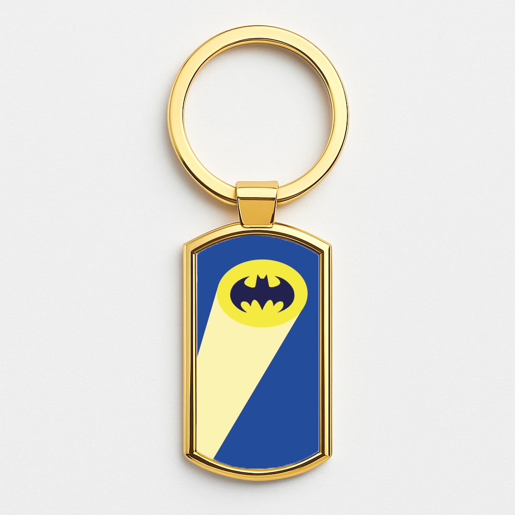Bat Signal Gold Keyring