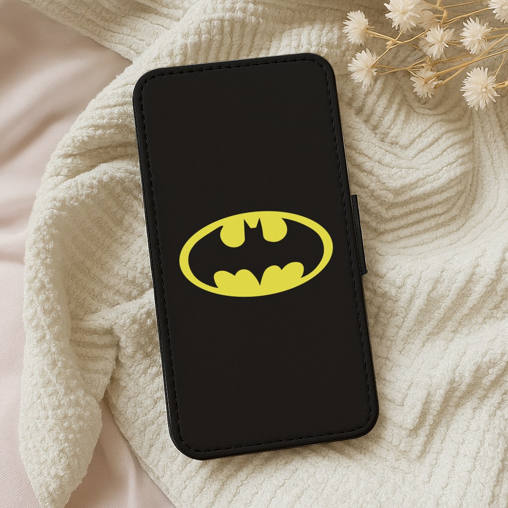 Black Batman Logo Wallet Phone Case