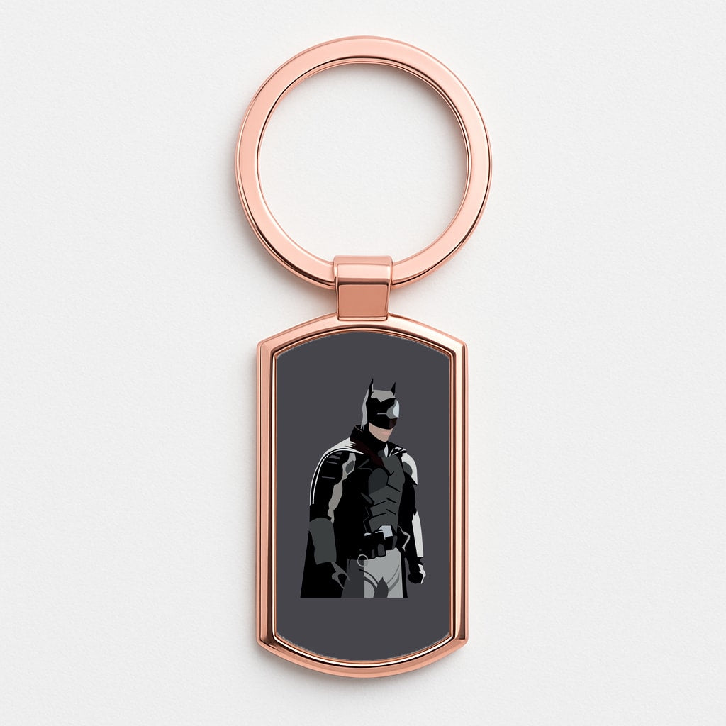 Black Bat Superhero Rose Gold Keyring