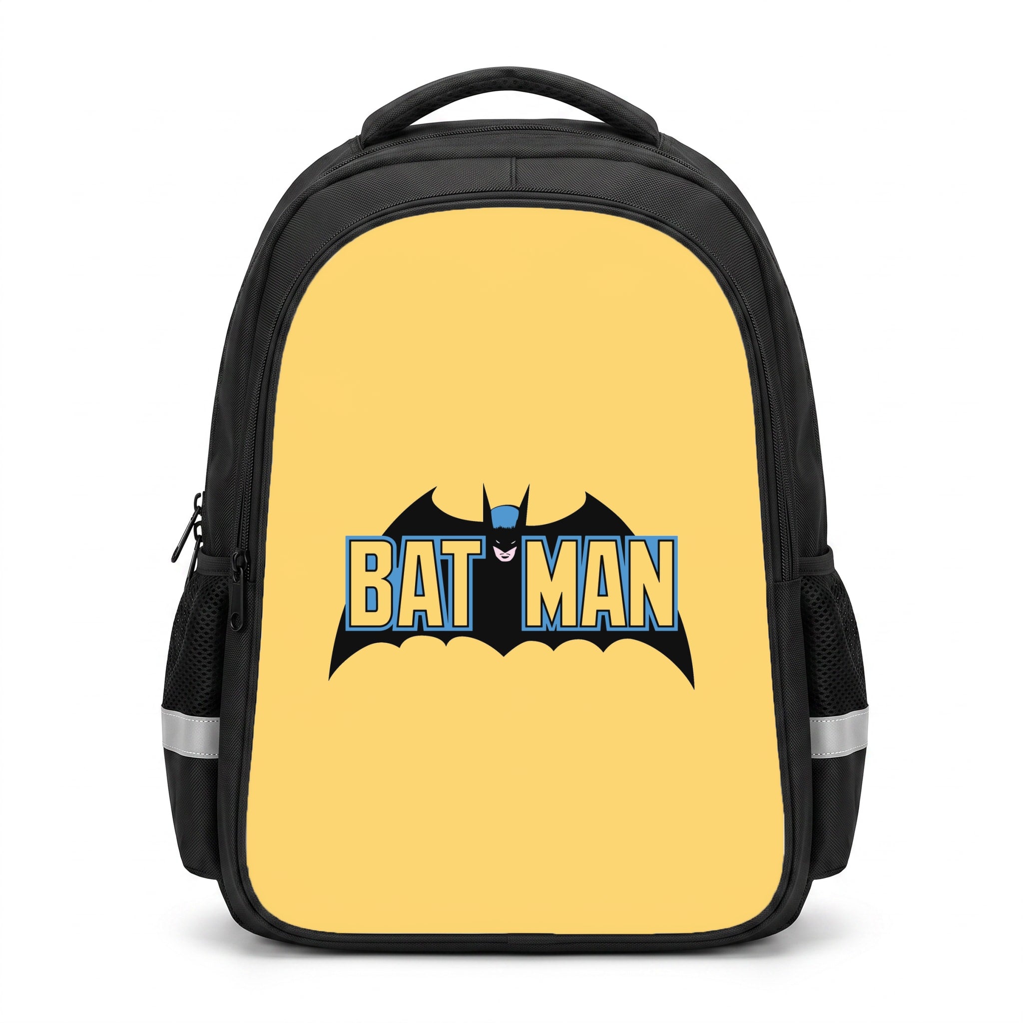 Yellow Bat Superhero Logo Backpack