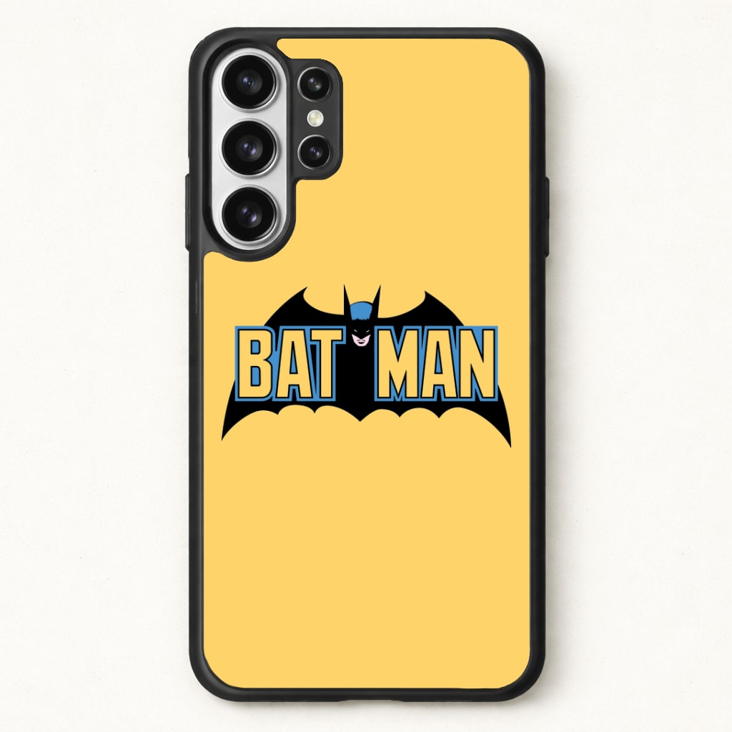 Yellow Bat Superhero Logo Phone Case for Galaxy S26 Ultra