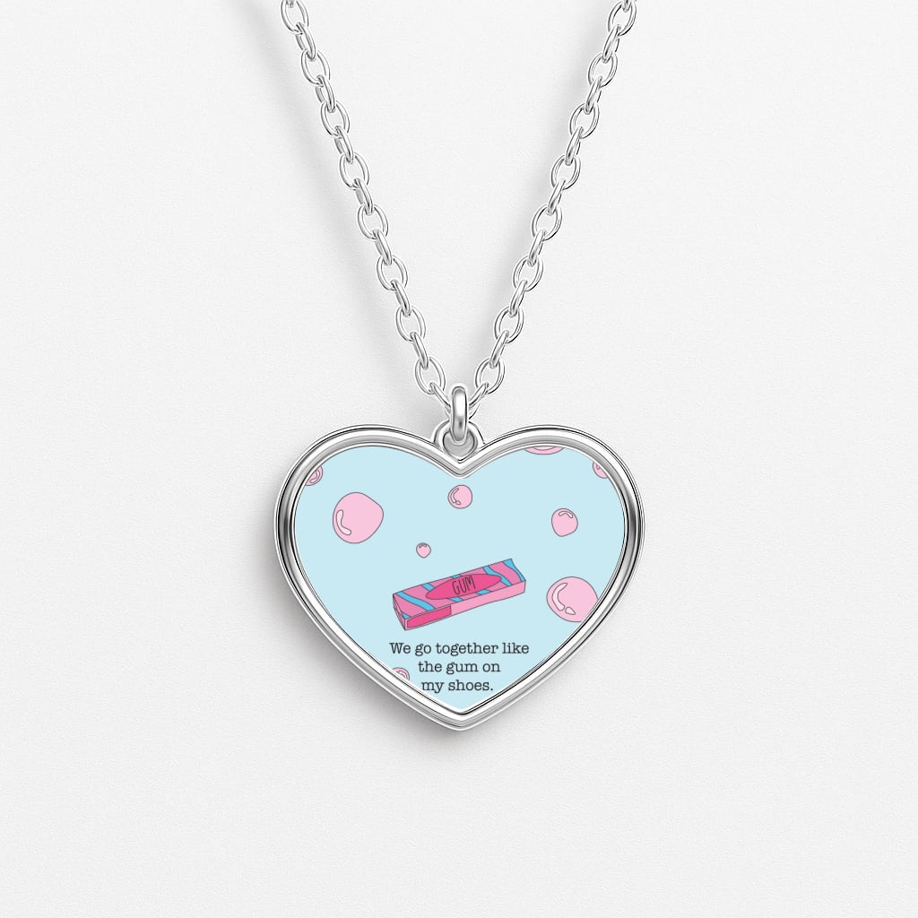 The Gum On My Shoes Heart Necklace