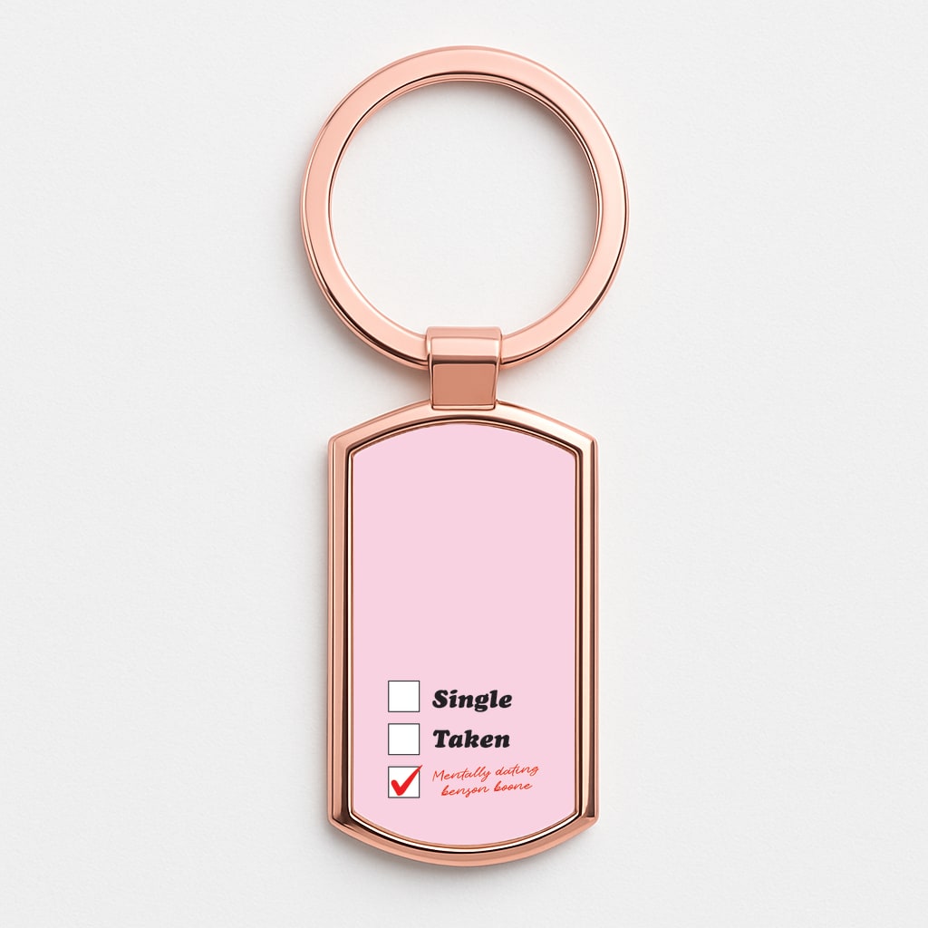 Mentally Dating Benson Rose Gold Keyring