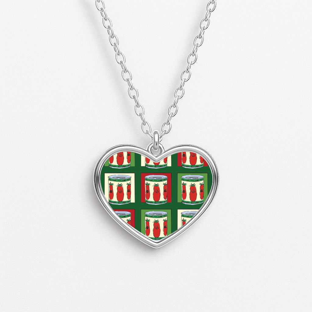 Tomato Pattern Heart Necklace