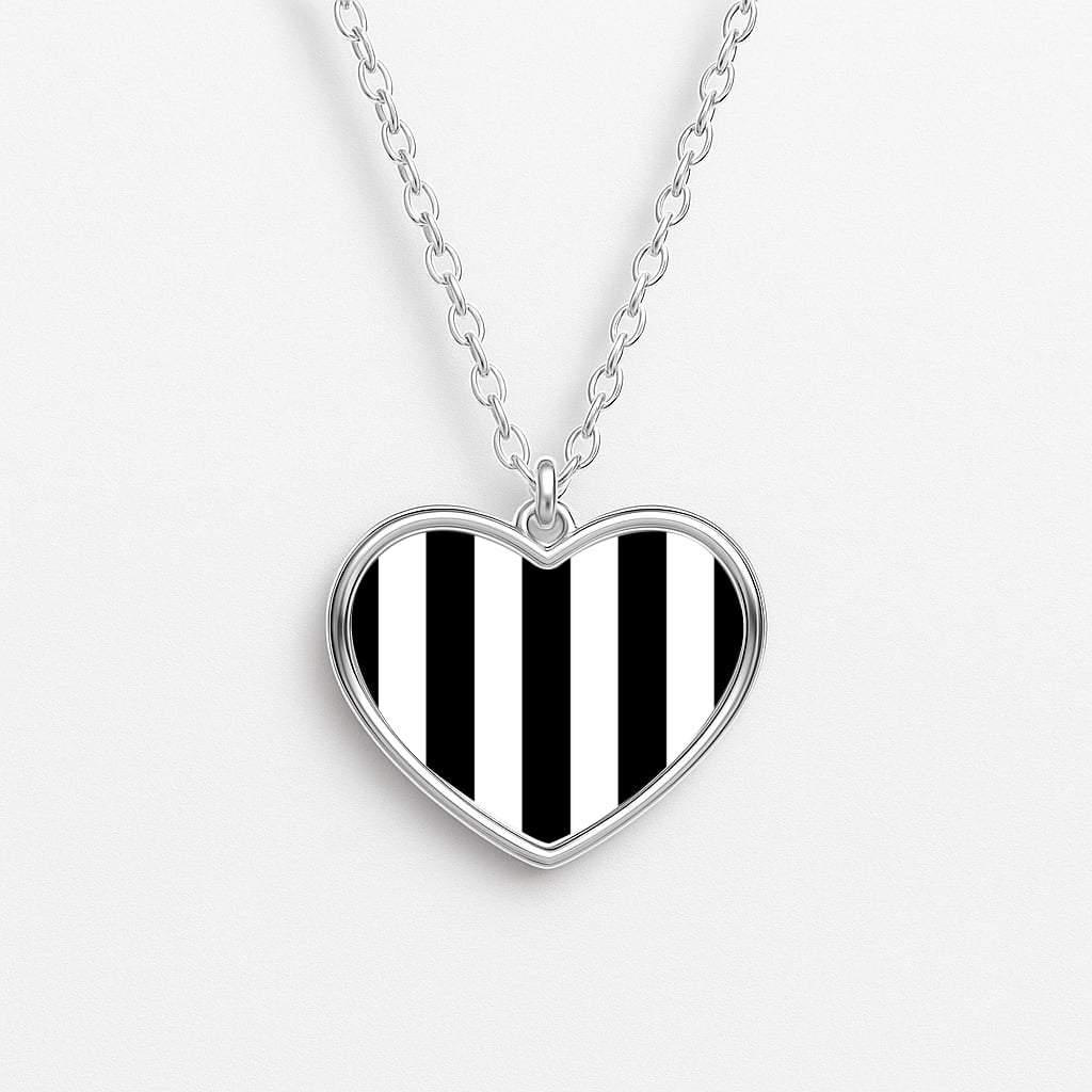 Beetle Halloween Stripes Heart Necklace