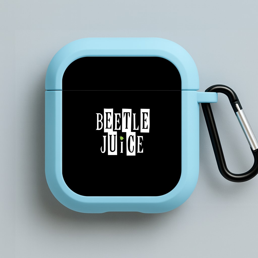 Text - Beetle Halloween Blue AirPods Case