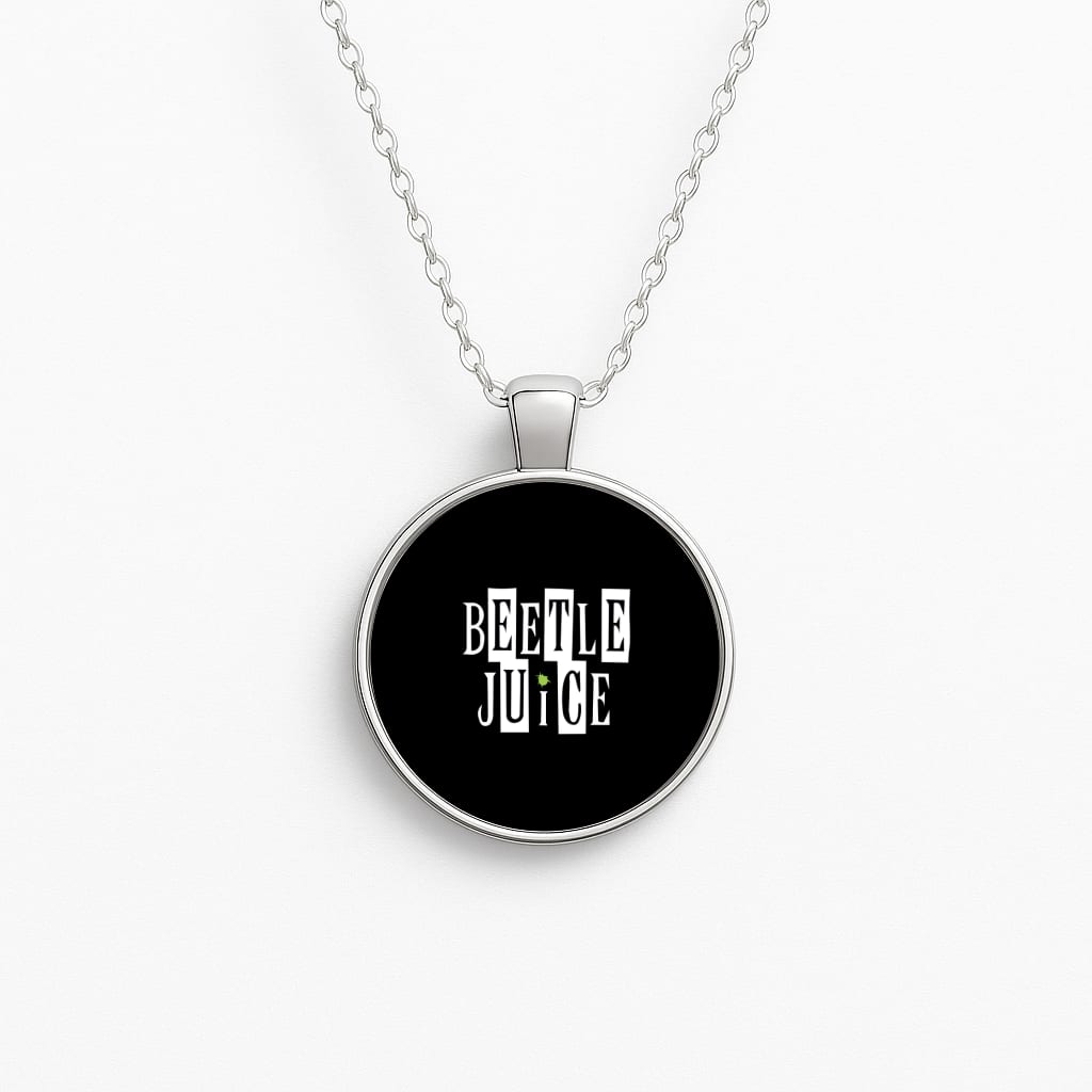 Text - Beetle Halloween Circle Necklace