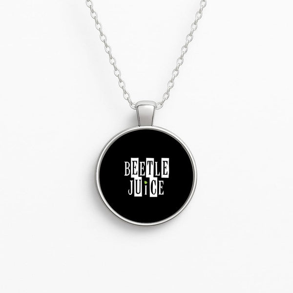 Text - Beetle Halloween Circle Necklace
