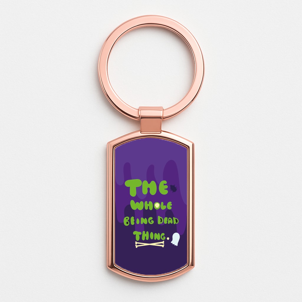 The Whole Being Dead Thing - Beetle Halloween Rose Gold Keyring