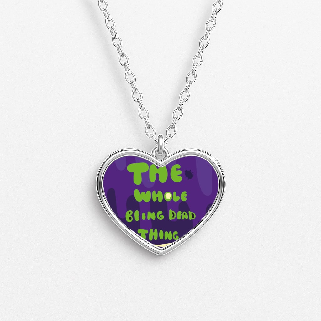 The Whole Being Dead Thing - Beetle Halloween Heart Necklace