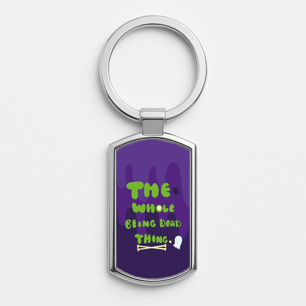 The Whole Being Dead Thing - Beetle Halloween Silver Keyring