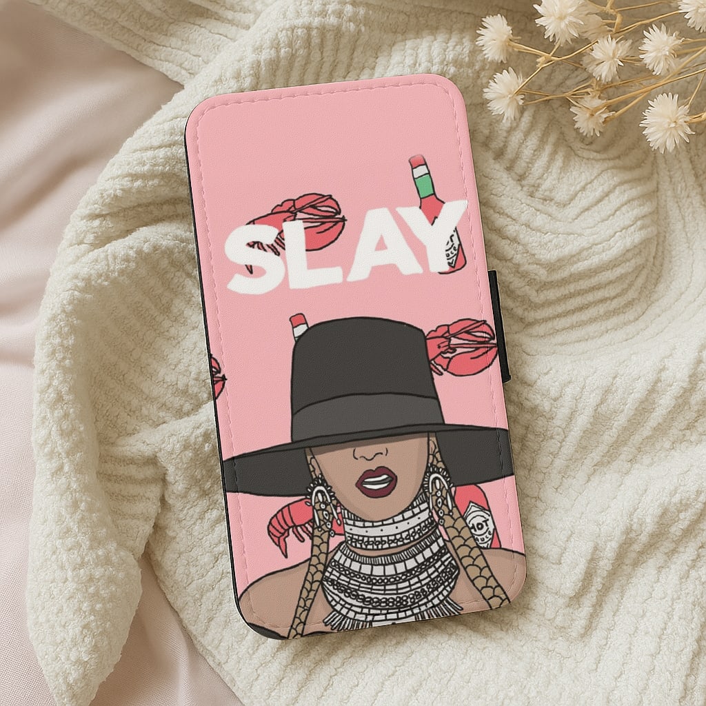 Slay - Queen B Cartoon Flip Wallet Phone Case