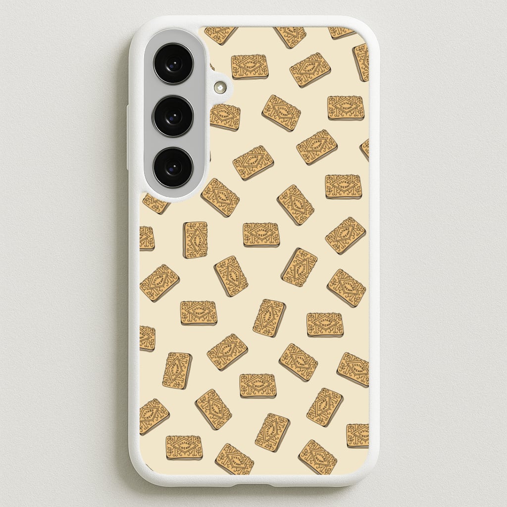 Custard Creams - Biscuits Patterns Phone Case for Galaxy S25FE