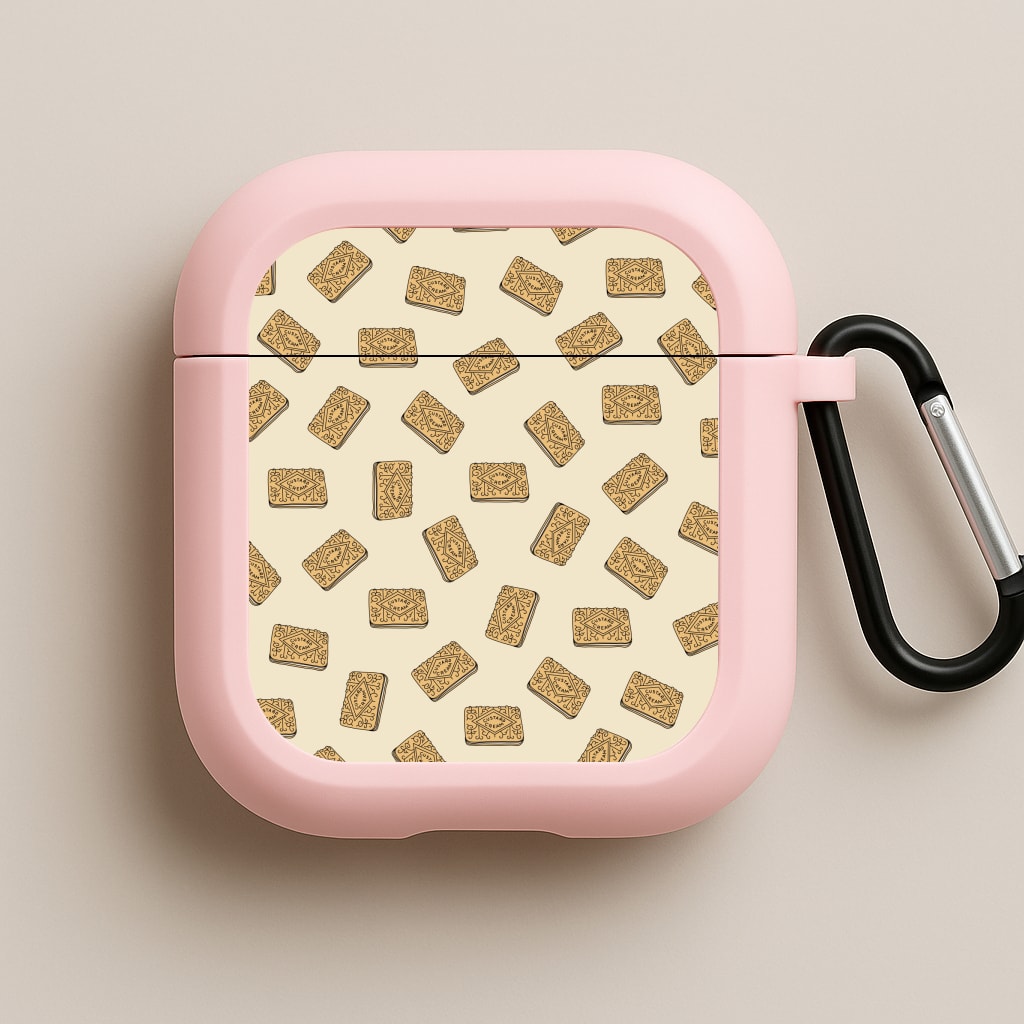 Custard Creams - Biscuits Patterns Pink AirPods Case