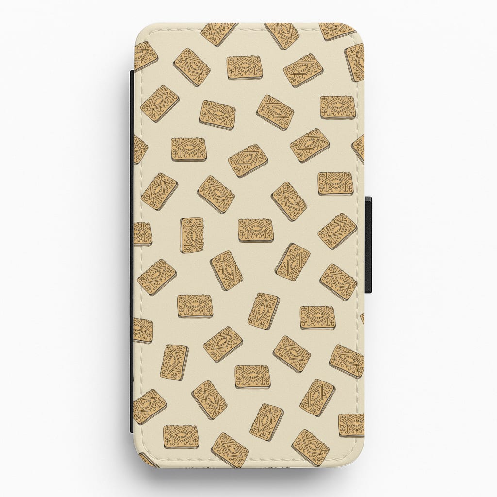 Custard Creams - Biscuits Patterns Flip / Wallet Phone Case