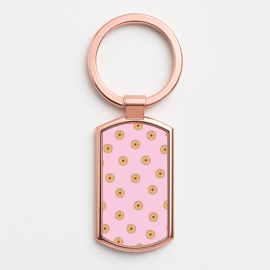 Jammy Doggers - Biscuits Patterns Rose Gold Keyring